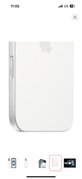 Смартфон Apple iPhone 16 128Gb белый  оригинал зарядкасымен каропкасы