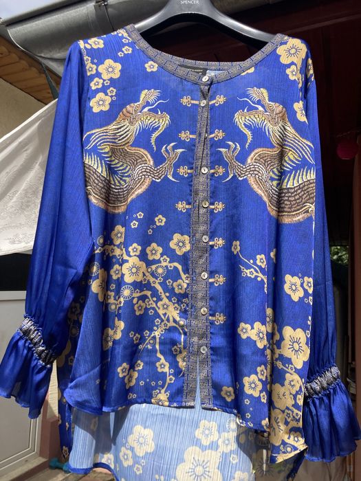 Bluza masura 48 schiffhauer cu un dragon pe spate din strasuri