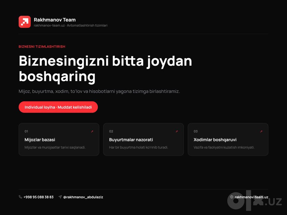 CRM dasturi | CRM-система для бизнеса