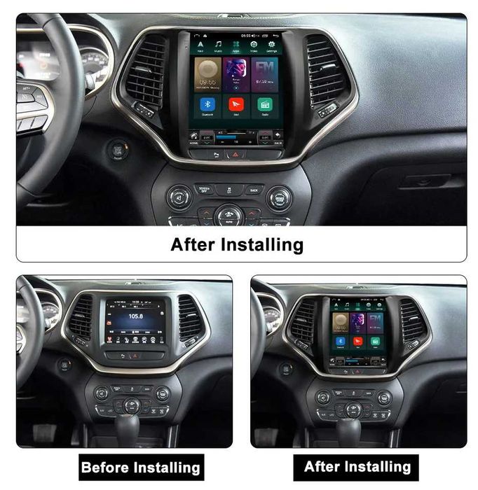 Navigatie Android TESLA Jeep Cherokee 2013-2018 1/6 Gb Ram Carplay