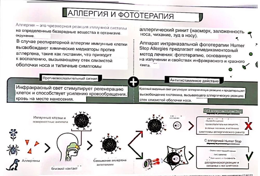 Анти аллергический аппарат Хюмер/ фототерапия