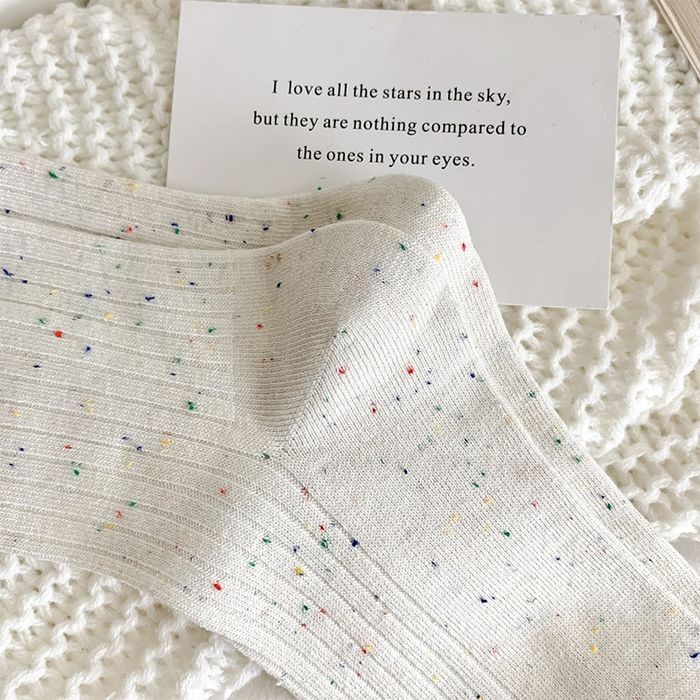 Комфортные носки унисекс в крапинку с кроликом