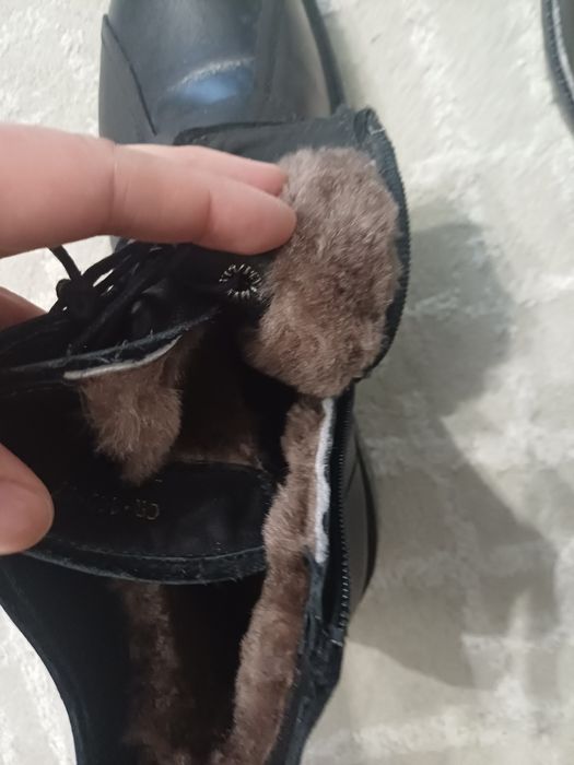 Зимние ботинки кожаные