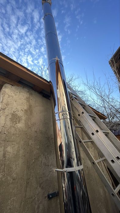 Horn de inox la centrala pe lemne