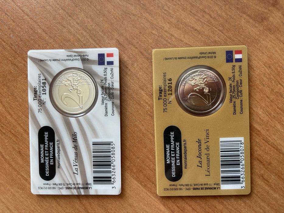 Монеты Лувр Франция в блистере