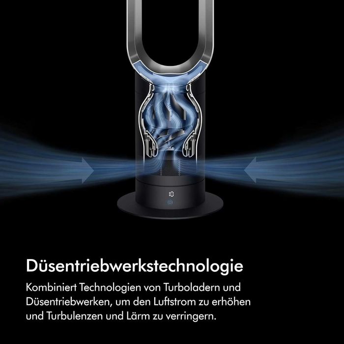 ПРОМО Нов 2г Гаранция Мощен Тих Вентилатор без Перки Dyson Cool AM07, Въздушен поток 500 л/с, 10 степени