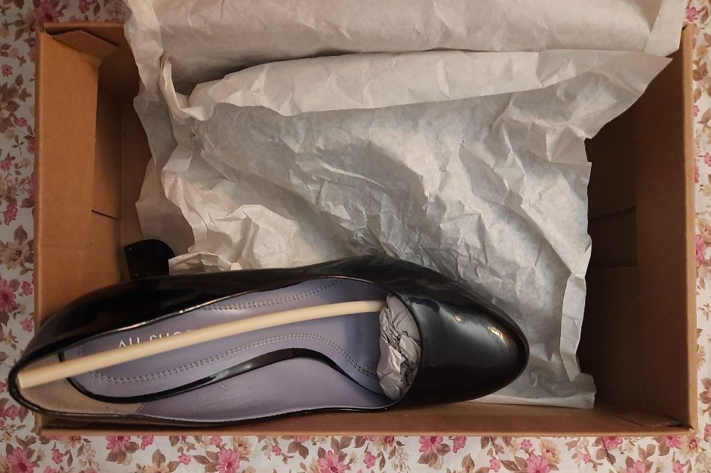 Pantofi dama piele lacuiti noi cu toc 10cm, masura 37 38, NOI, NOU
