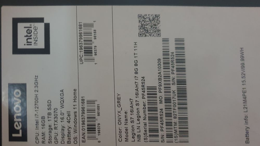 Laptop Gaming Lenovo Legion