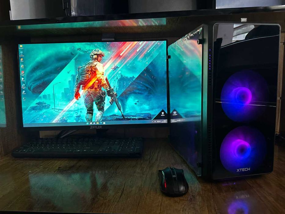 Игровой кейс / i5 8400+ GTX1050TI + 16gb DDR4 + SSD128+1TB