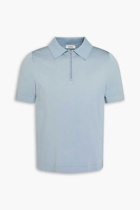 Sandro, Tricou polo cu mânecă scurtă Pablo Zip, Albastru, M