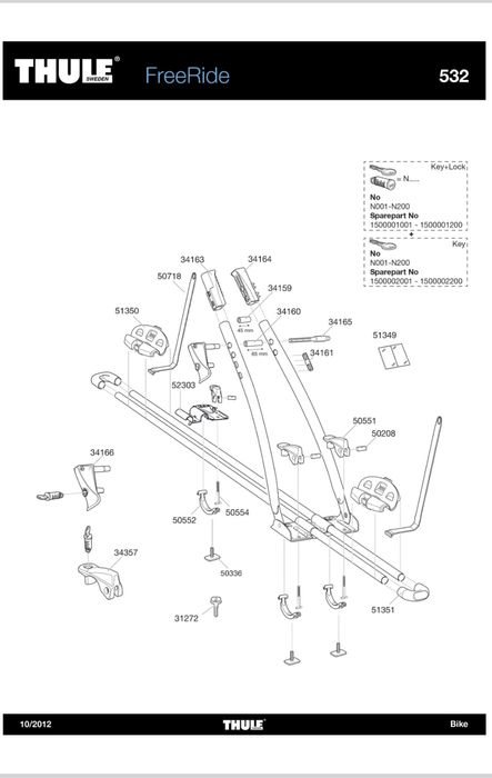 Sistem fixare suport bicicleta Thule FreeRide 532