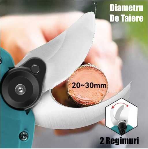 Foarfeca electrica cu 2 acumulatori 4Ah, display digital, 25mm taiere