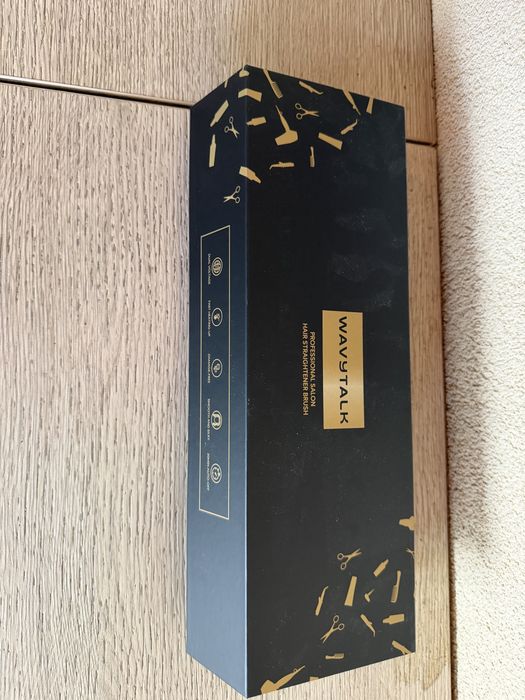 Perie de indreptat parul Wavytalk, placa ionica si perie 2 in 1, perie de indreptat cu ceramica anti-arsura, cu afisaj LED, pentru uz acasa si salon.