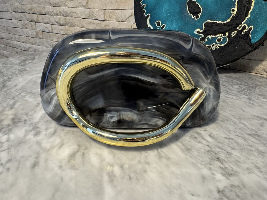 Cluch, geanta de mana marble din acrilic