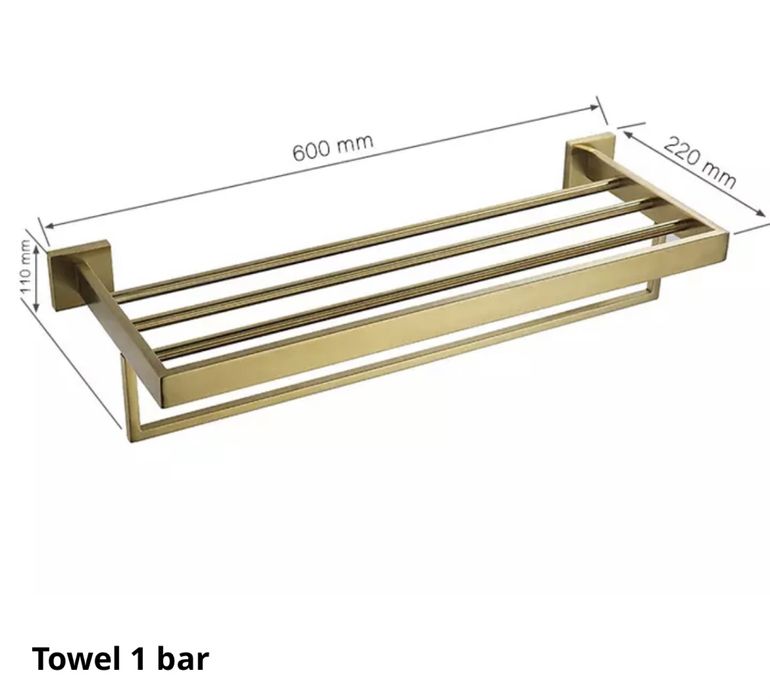 Vand suport prosop/prosoape auriu slefuit mat ,sigilat, nou