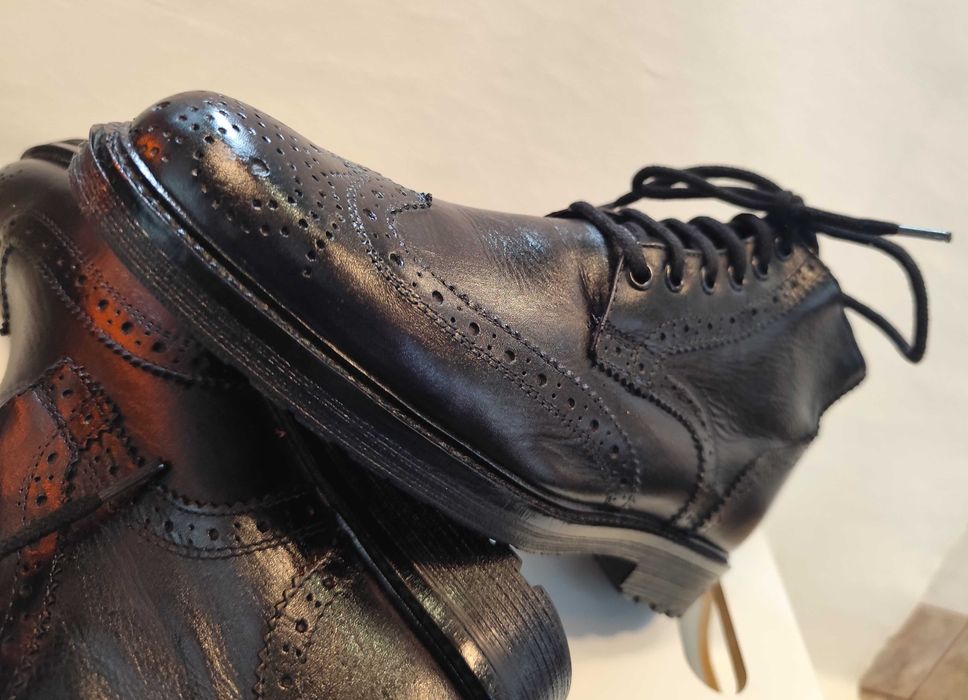 Ghete lace up brogue 40 Lav Artigianale piele naturala moale navy