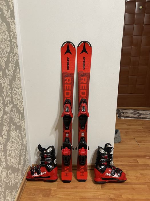 Schiuri copii 100 cm atomic cu clapari set skiuri