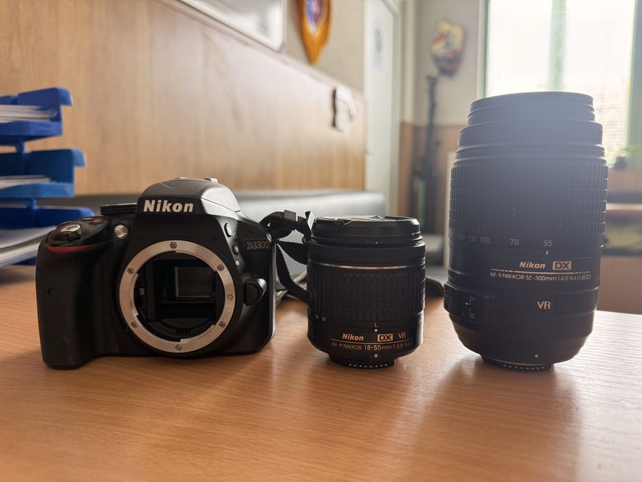 Nikon D3300 + обективи Nikkor 18-55mm и 70-300mm