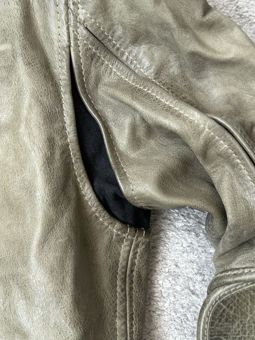 Belstaff  Мото естествена кожа  Дерматинено Зелено Яке  L