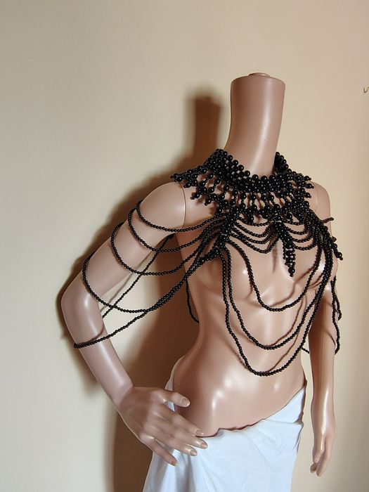 Colier mare elegant din mărgele pentru petreceri, nunți