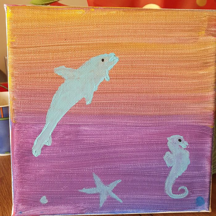 Кутия за бижута. Картина морско дъно.Детска топка за скачане.