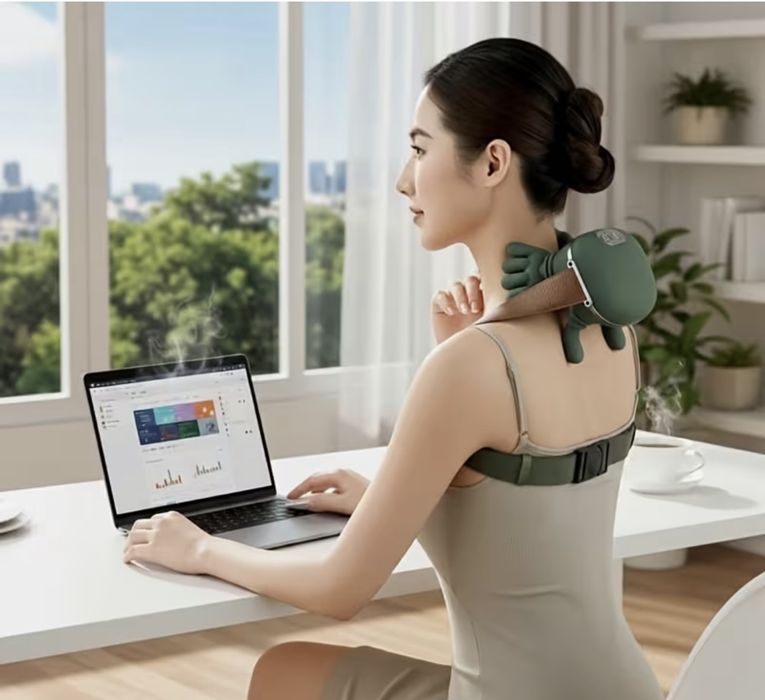 4D безжичен масажор за врат и рамене