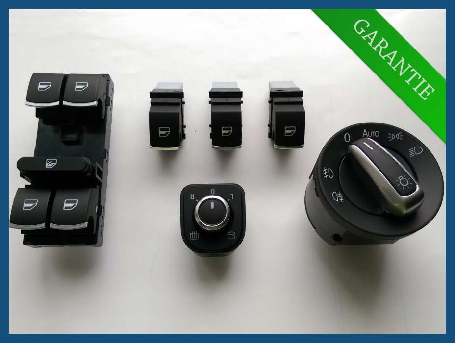 Set butoane geamuri + bloc lumini crom calitate VW Golf 5 6 Jetta Eos