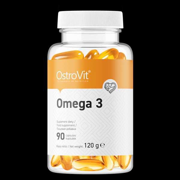 OstroVit Omega 3 — 90 капсул, Рыбий жир 1000 мг / Made in Europe