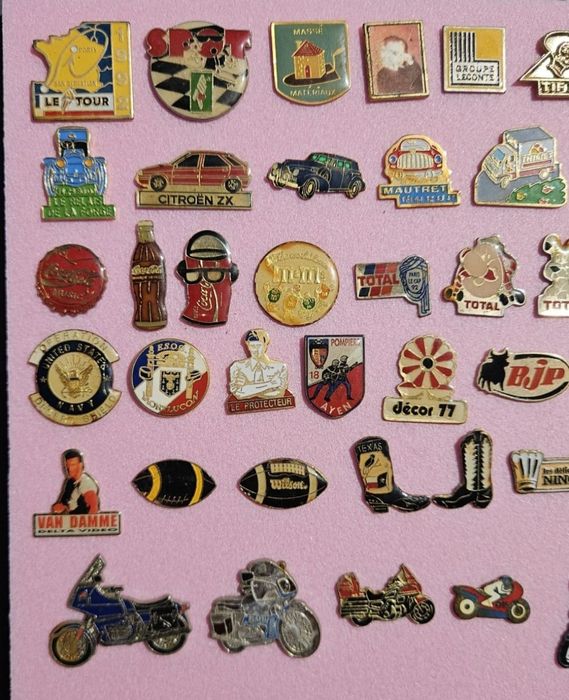 83 Insigne Vintage (Anii ’80–’90) – Franța, Auto, Coca-Cola, Tour de France