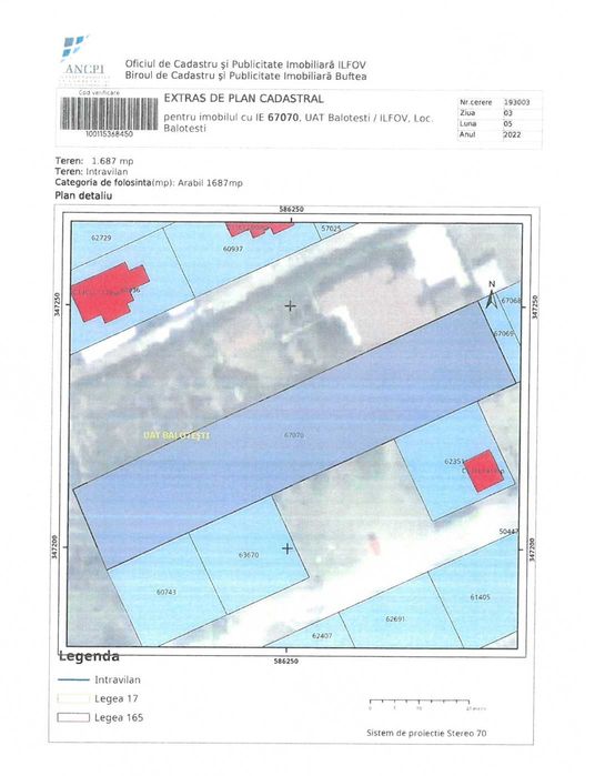 Teren premium 1.700 mp cu 19 ml front direct la lac – Balotești, Str. Iris