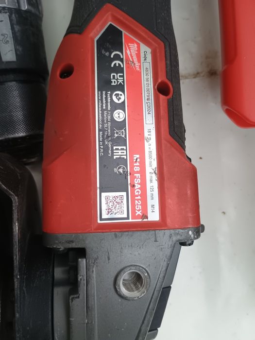 Set milwaukee flex fsag125x + filetanta fpd2 + 2 baterii 5 amperi