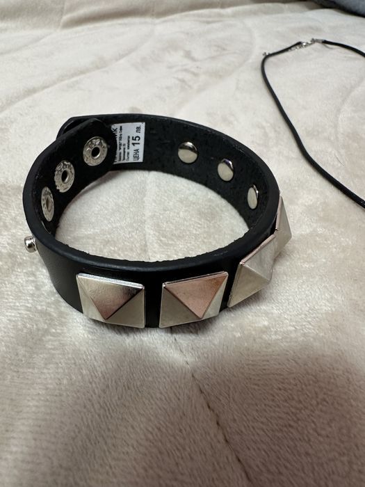 Комплект  гривна дамска ,синджир и кожена верижка за врата