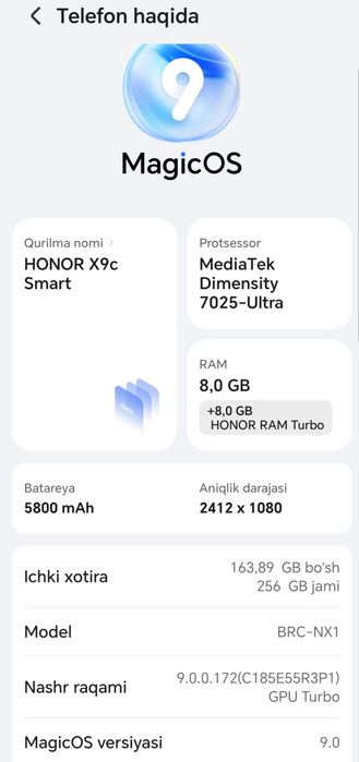 Honor X9C sotiladi