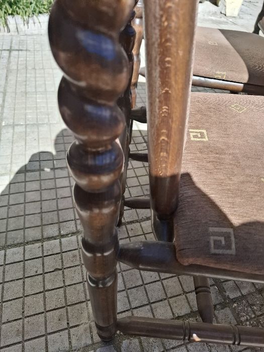 Комплект маса + 6 стола дърво