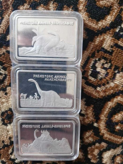 Монеты Динозавры. Набор.