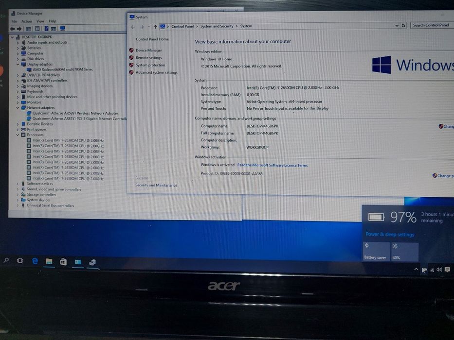 Laptop Acer Aspire 7750 i7