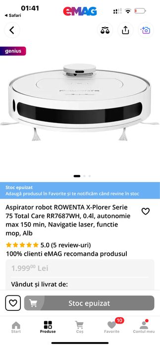 ROWENTA Aspirator robot TOTAL CARE RR7687WH