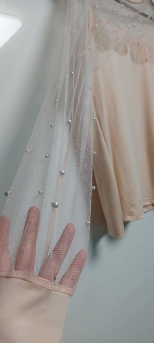 Bluza dama coral cu perle