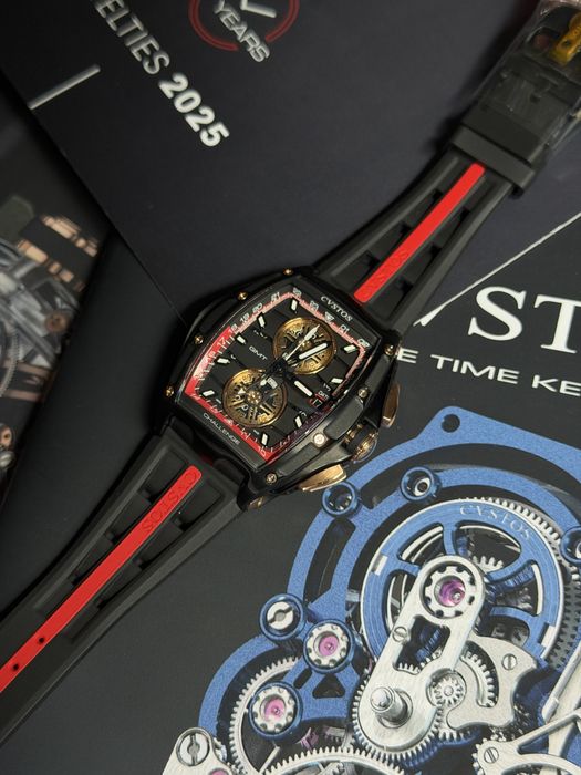 Cvstos Challenge Chrono GMT Black Steel / Red Dial – Limited Edition – 45mm – 2026 – Пълен комплект