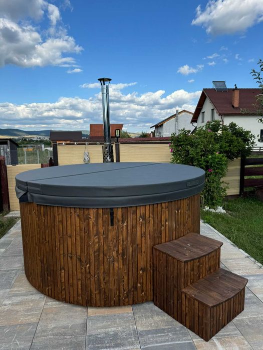 Джакузи на дърва с хидро масаж + филтрираща система