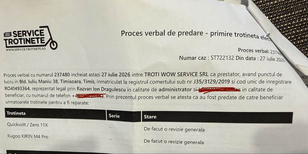 Trotineta Electrica ZERO 10x LG 23Ah/52V - Frane Hidraulice - Revizie 28 Iulie