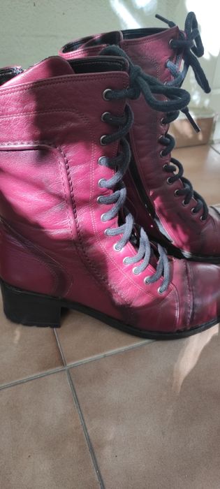 Дамски боти естествена кожа в бордо