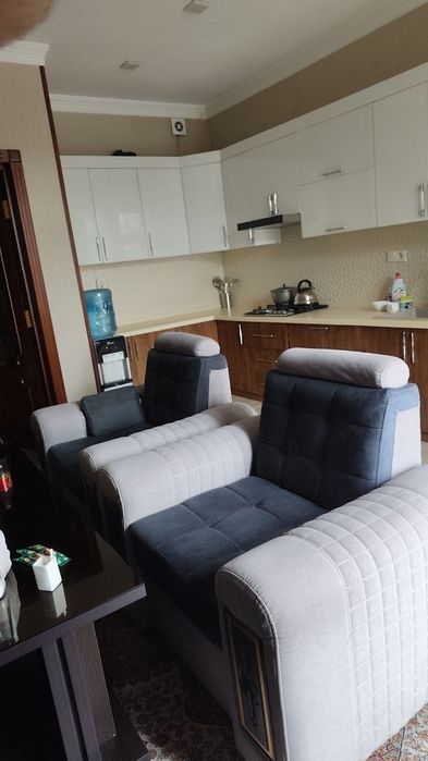 Мягкий диван с 2 креслами