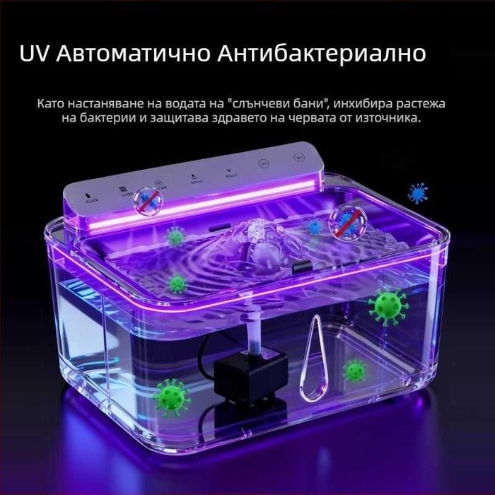 Диспенсър за вода за домашни любимци с 5L капацитет