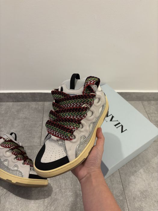 Lanvin Curb White Glitter