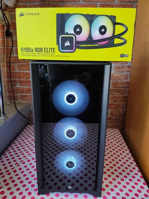 Carcasa Gaming Corsair iCUE 4000X RGB cu Cooler H100x RGB Elite v2.