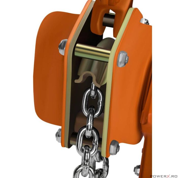 Palan manual cu lant, cu parghie, capacitate 750kg, 2 m, troliu, Kraft