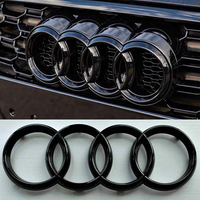 Emblema Logo Audi Negru Lucios Fata sau Spate A3 A4 A5 A6 A7 TT Q3 Q4