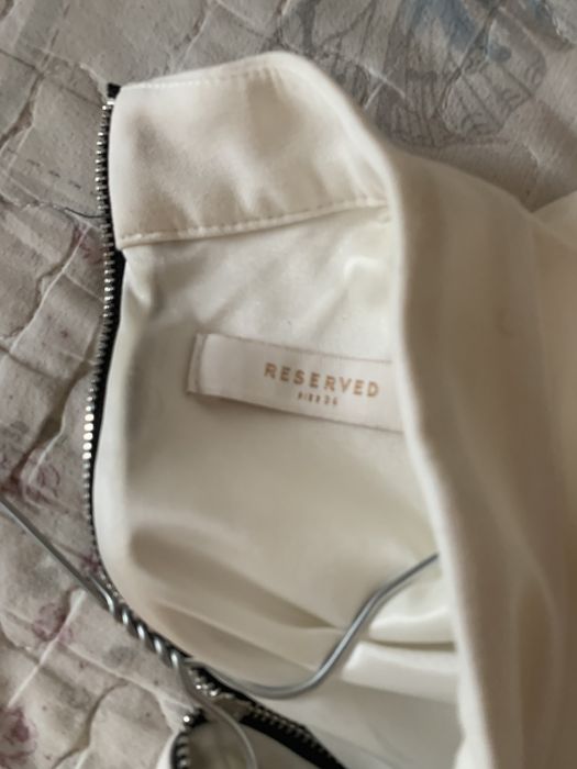 Рокля елегантен стил, в два цвята, кожа и плат