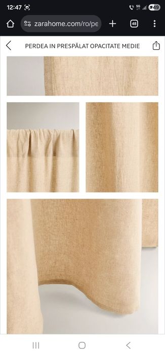 Zara Home draperii perdele in prespalat